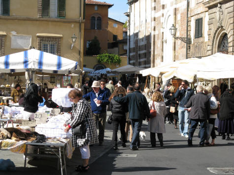 Street Market in Lucca Italy